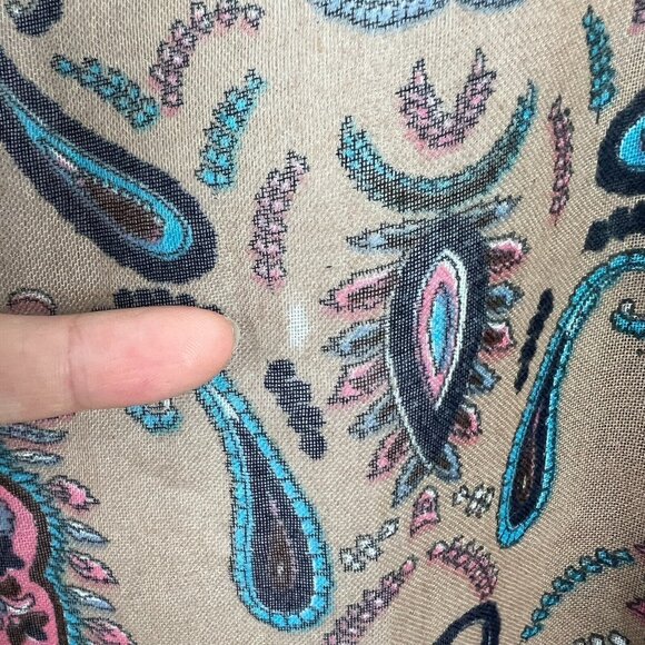Soft Surroundings Kimono Topper One Size Colorful Floral Paisley Lightweight - Picture 8 of 12